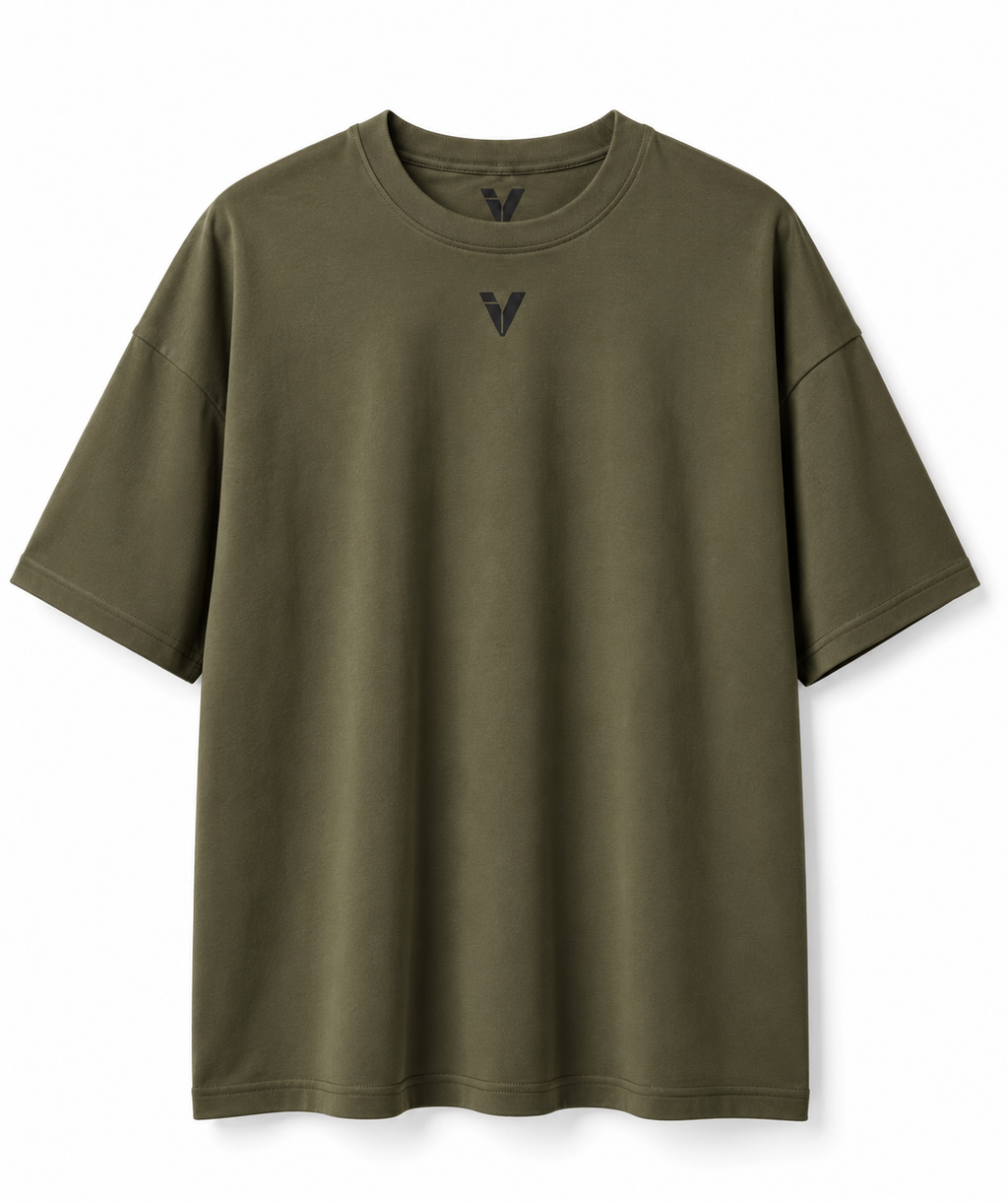 Army Green Inner Voice Heavy Tee, front product view
