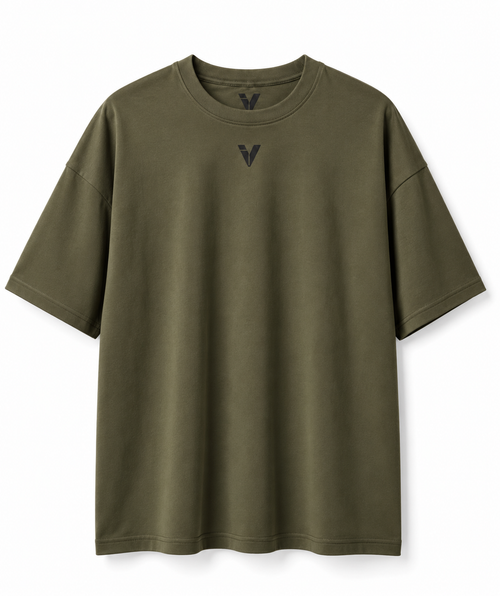 Army Green Inner Voice Heavy Tee, front product view